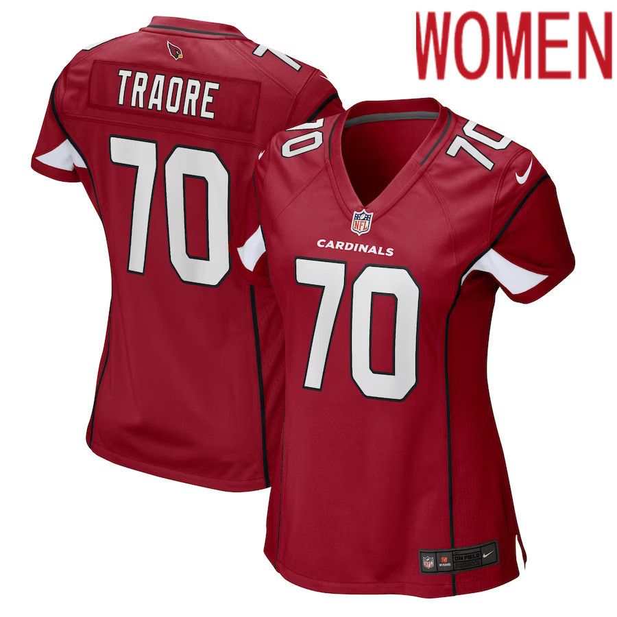 Women Arizona Cardinals 70 Badara Traore Nike Cardinal Game Player NFL Jersey